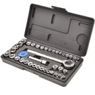 Kit Jogo De Soquete Sextavado Com Catraca 1/4" - 40 Pçs | Fer